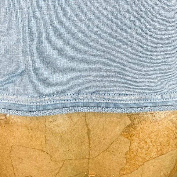 American Eagle Cropped Oversize French Terry V-Neck Hoodie XS Blue #319i - Picture 10 of 16